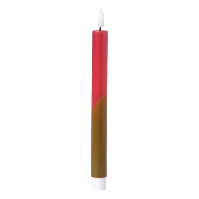 Xenos Led Kaarsen-LED dinerkaars duo - groen/roze - ø2.2x24.5 cm