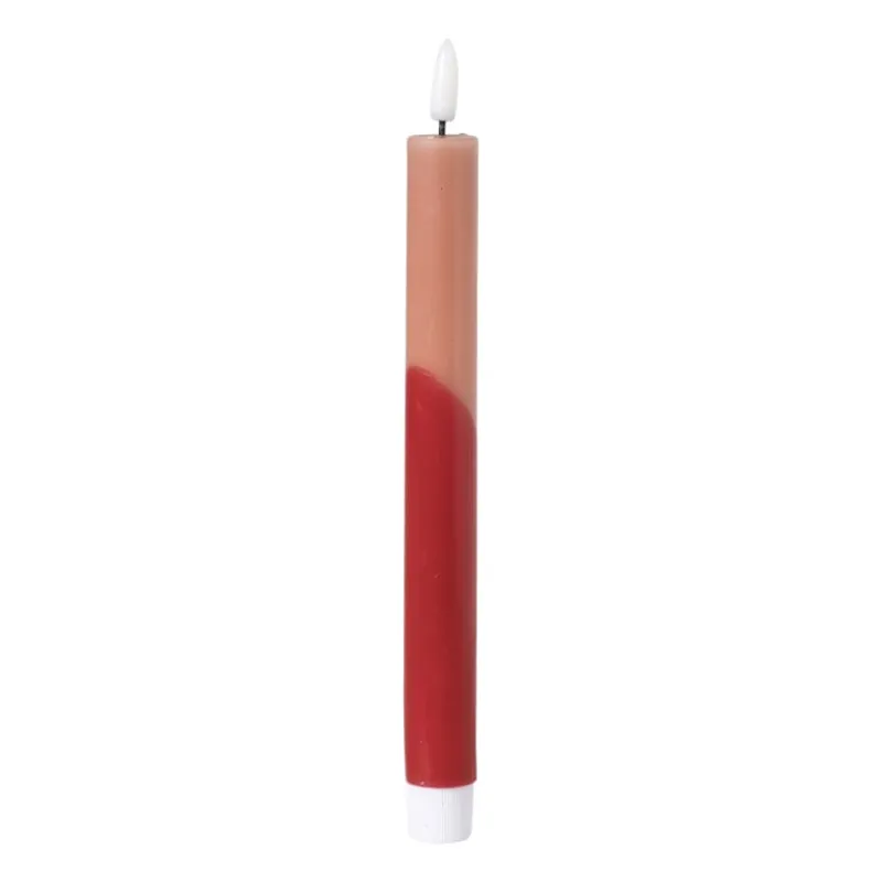 Xenos Led Kaarsen-LED dinerkaars duo - roze/rood - ø2.2x24.5 cm