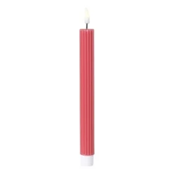 Xenos Led Kaarsen-LED dinerkaars rib - roze - ø2.2x24.5 cm