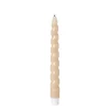 Xenos Led Kaarsen-LED dinerkaars twist - beige - ø2.5x24.5 cm