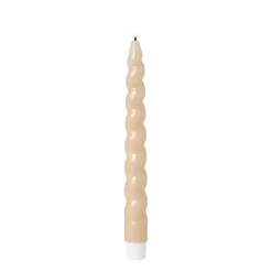 Xenos Led Kaarsen-LED dinerkaars twist - beige - ø2.5x24.5 cm