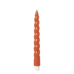 Xenos Led Kaarsen-LED dinerkaars twist - oranje - ø2.5x24.5 cm