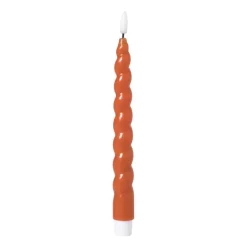 Xenos Led Kaarsen-LED dinerkaars twist - oranje - ø2.5x24.5 cm
