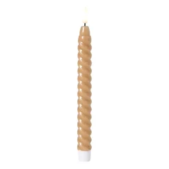 Xenos Led Kaarsen-LED dinerkaars twist smal - bruin - ø2.5x24.5 cm