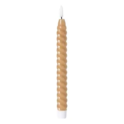 Xenos Led Kaarsen-LED dinerkaars twist smal - bruin - ø2.5x24.5 cm