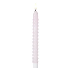 Xenos Led Kaarsen-LED dinerkaars twist smal - paars - ø2.5x24.5 cm