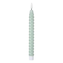 Xenos Led Kaarsen-LED dinerkaars twist smal - groen - ø2.5x24.5 cm