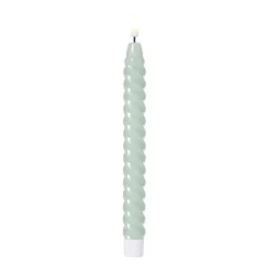 Xenos Led Kaarsen-LED dinerkaars twist smal - groen - ø2.5x24.5 cm
