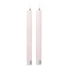 Xenos Led Kaarsen-LED dinerkaarsen - roze - set van 2 - ø2.2x24.5 cm