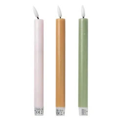 Xenos Led Kaarsen-LED dinerkaarsen - roze - set van 2 - ø2.2x24.5 cm