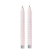 Xenos Led Kaarsen-LED dinerkaarsen twist - roze - set van 2 - ø2.2x24.5 cm