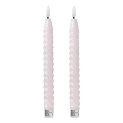Xenos Led Kaarsen-LED dinerkaarsen twist - roze - set van 2 - ø2.2x24.5 cm