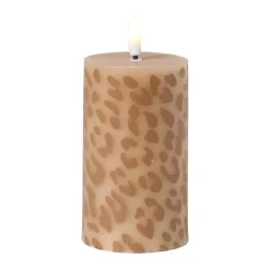Xenos Led Kaarsen-LED kaars animal groot - bruin/zwart - ø7x12 cm
