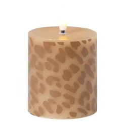 Xenos Led Kaarsen-LED kaars animal klein - bruin/zwart - ø7x8 cm