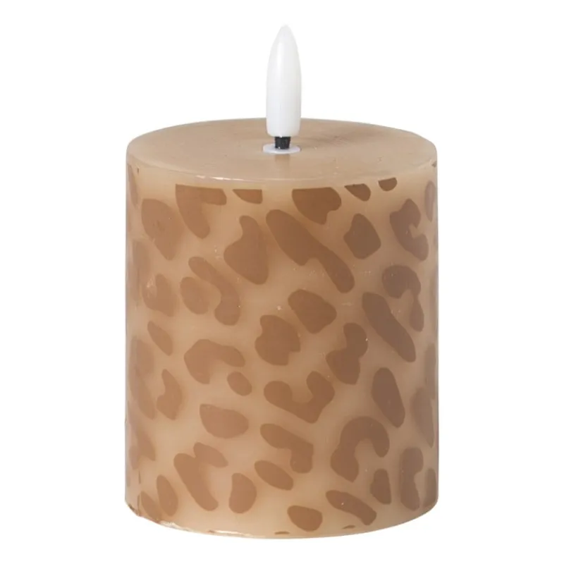 Xenos Led Kaarsen-LED kaars animal klein - bruin/zwart - ø7x8 cm
