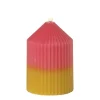 Xenos Led Kaarsen-LED kaars duo - roze/groen - ø7x10 cm