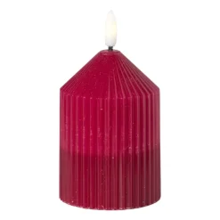Xenos Kerstcadeaus|Led Kaarsen-LED kaars duo - roze/paars - ø7x10 cm