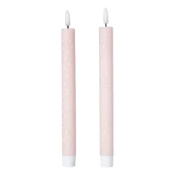 Xenos Led Kaarsen-LED kaars hartjes - roze/rood - ø2.2x24 cm