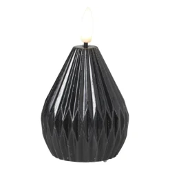 Xenos Led Kaarsen-LED kaars peer - zwart - ø6.5x8 cm