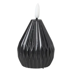 Xenos Led Kaarsen-LED kaars peer - zwart - ø6.5x8 cm
