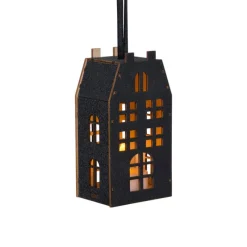 Xenos Kerstverlichting|Kersthuisjes-LED kersthuisje - zwart - 11.3x5.8x4.3 cm
