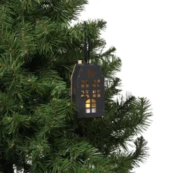 Xenos Kerstverlichting|Kersthuisjes-LED kersthuisje - zwart - 11.3x5.8x4.3 cm