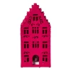 Xenos Kersthuisjes-LED kersthuisje vilt - roze - 11.3x5.8x4.3 cm