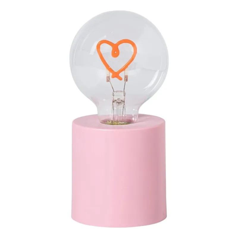 Xenos Led Lampen-Led lamp hartje - roze - ø7.8x16.5 cm