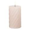 Xenos Led Kaarsen-LED stompkaars groot twist - roze - ø7x12 cm