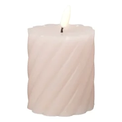 Xenos Led Kaarsen-LED stompkaars klein twist - roze - ø7x8 cm