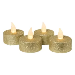 Xenos Led Kaarsen|Waxinelichtjes-LED waxinelichten - goud - set van 4