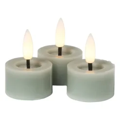 Xenos Led Kaarsen-LED waxinelichten - groen - set van 3