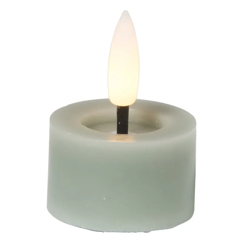 Xenos Led Kaarsen-LED waxinelichten - groen - set van 3