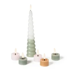 Xenos Led Kaarsen-LED waxinelichten - groen - set van 3