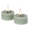 Xenos Led Kaarsen-LED waxinelichten - groen - set van 2