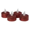 Xenos Led Kaarsen|Waxinelichtjes-LED waxinelichten - rood - set van 4