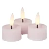 Xenos Led Kaarsen-LED waxinelichten - roze - set van 3
