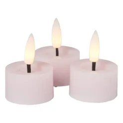 Xenos Led Kaarsen-LED waxinelichten - roze - set van 3