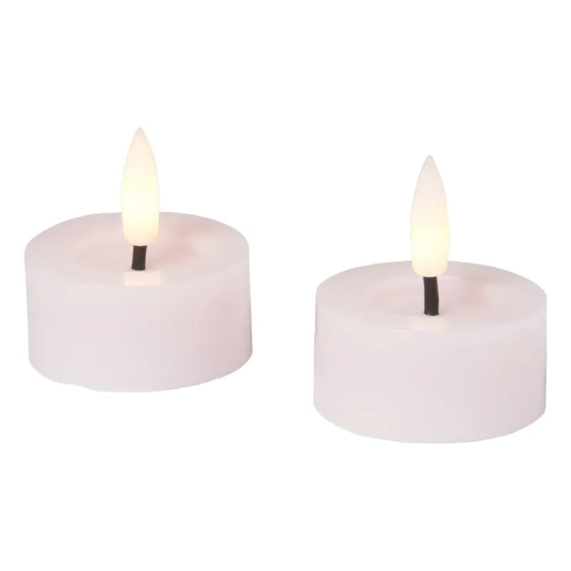 Xenos Led Kaarsen-LED waxinelichten - roze - set van 2