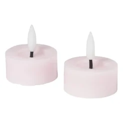 Xenos Led Kaarsen-LED waxinelichten - roze - set van 2