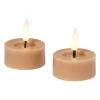 Xenos Led Kaarsen-LED waxinelichten - taupe - set van 2