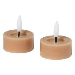 Xenos Led Kaarsen-LED waxinelichten - taupe - set van 2