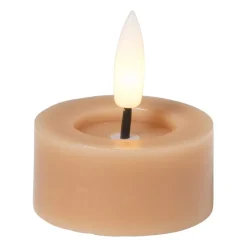 Xenos Led Kaarsen-LED waxinelichten - taupe - set van 2