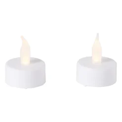 Xenos Led Kaarsen-LED waxinelichten - wit - set van 2 - 12x4x10 cm