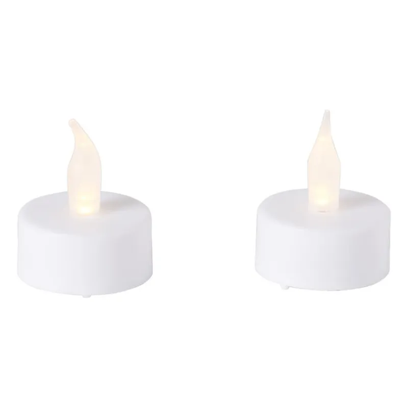 Xenos Led Kaarsen-LED waxinelichten - wit - set van 2 - 12x4x10 cm