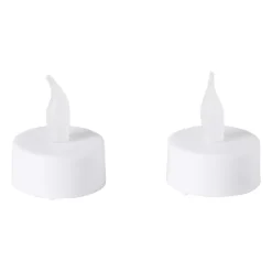 Xenos Led Kaarsen-LED waxinelichten - wit - set van 2 - 12x4x10 cm