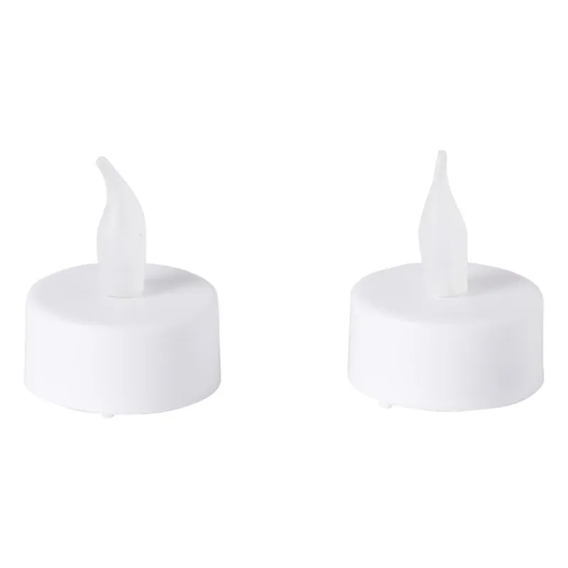 Xenos Led Kaarsen-LED waxinelichten - wit - set van 2 - 12x4x10 cm