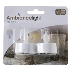 Xenos Led Kaarsen-LED waxinelichten - wit - set van 2 - 12x4x10 cm