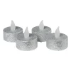 Xenos Led Kaarsen|Waxinelichtjes-LED waxinelichten - zilver - set van 4