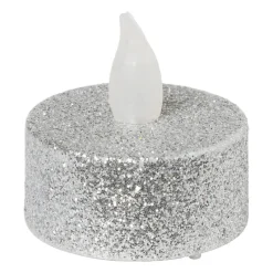 Xenos Led Kaarsen|Waxinelichtjes-LED waxinelichten - zilver - set van 4